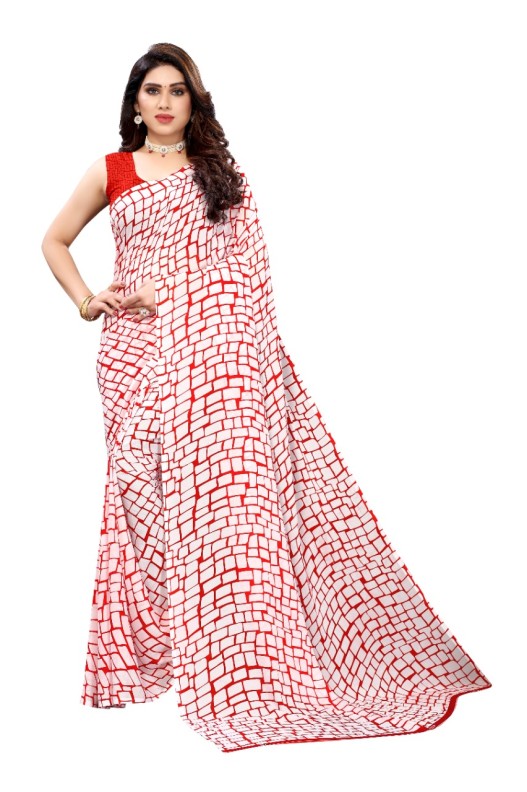 Fancy Georgette Printed Saree With blouse